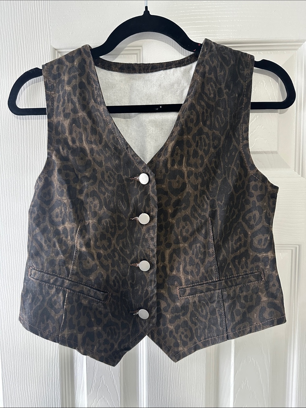 Leopard Print Brown Women's Vest Tank Top